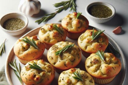Fluffy Garlic Rosemary Focaccia Muffins Made Simple