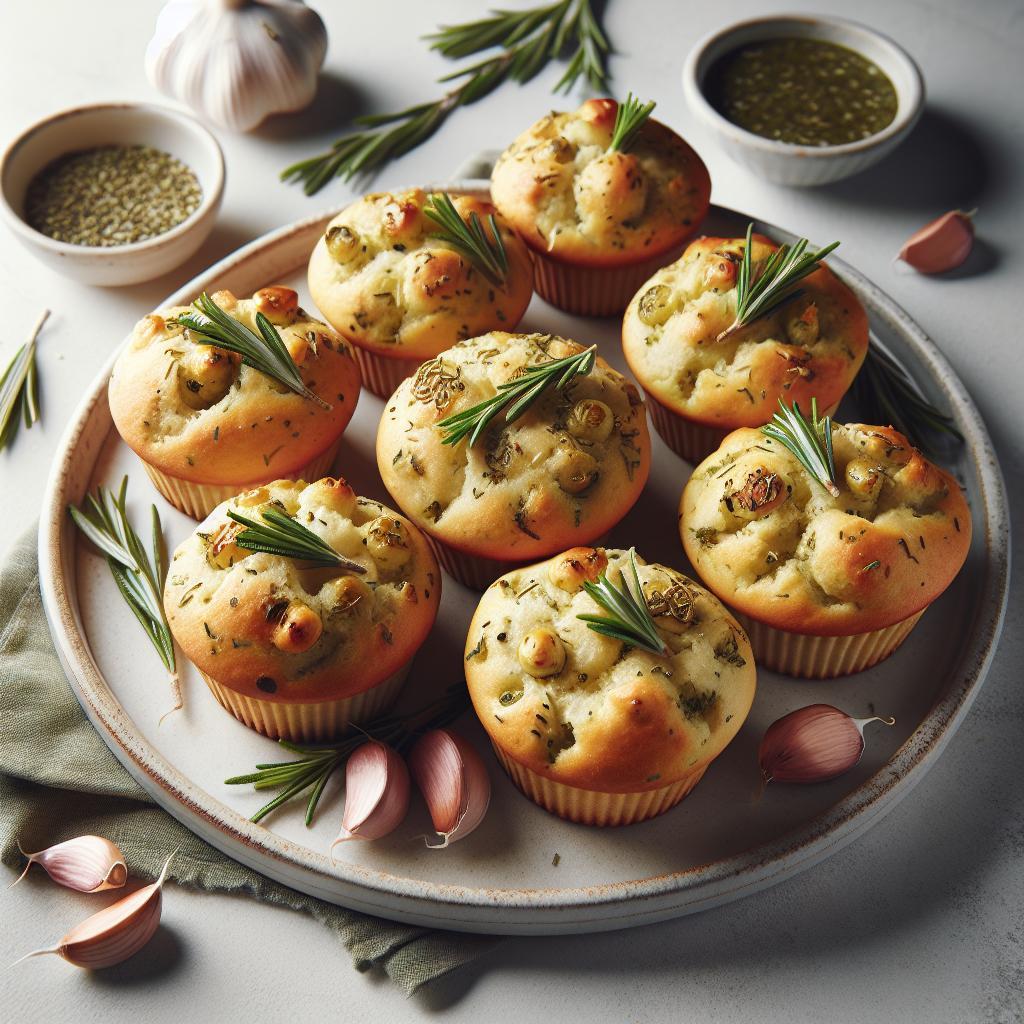 Fluffy Garlic Rosemary Focaccia Muffins Made Simple