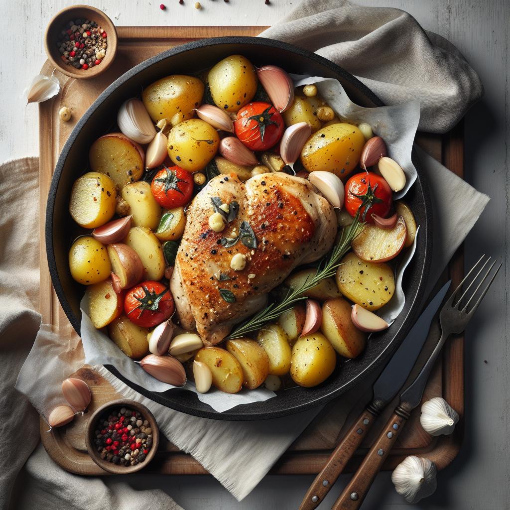 Garlic Chicken and Potatoes: A Flavorful, Easy One-Pan Meal