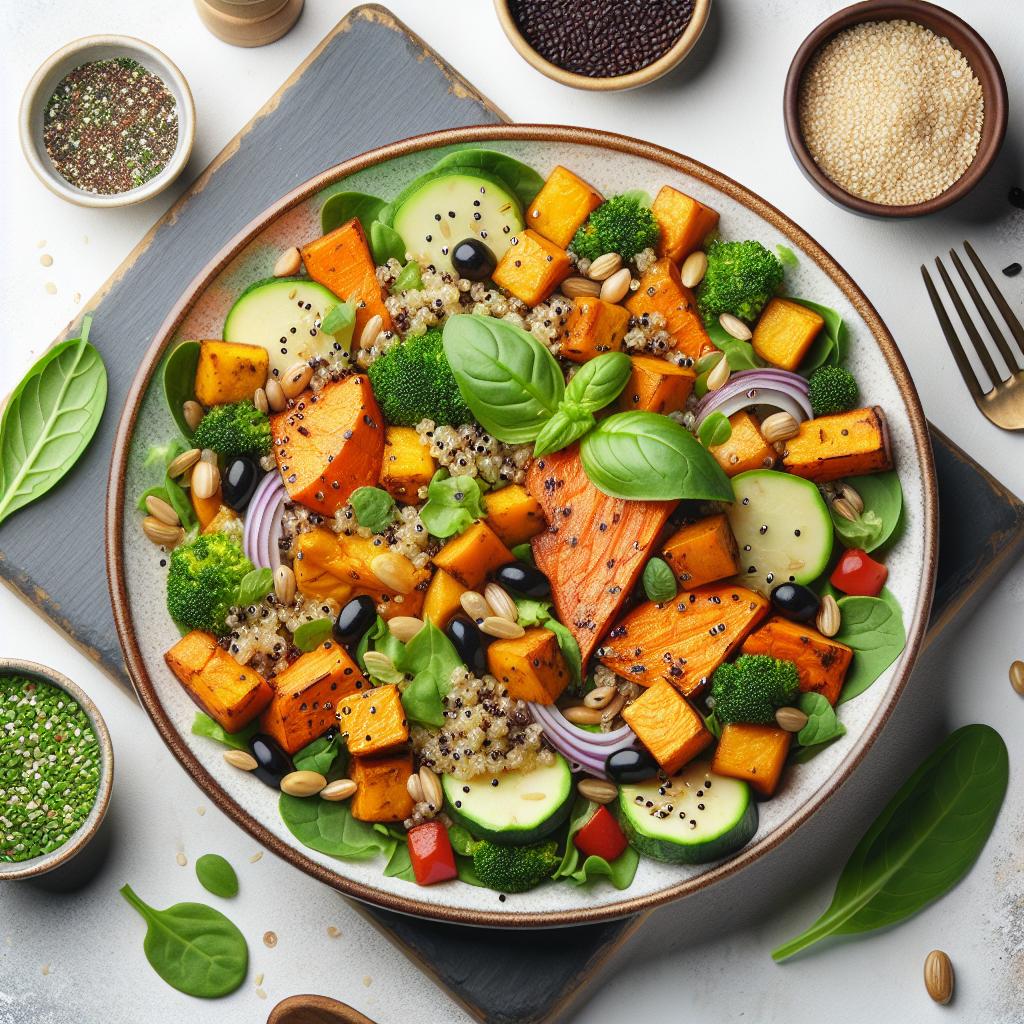 Nutritious Delight: Vibrant Roasted Sweet Potato Quinoa Salad