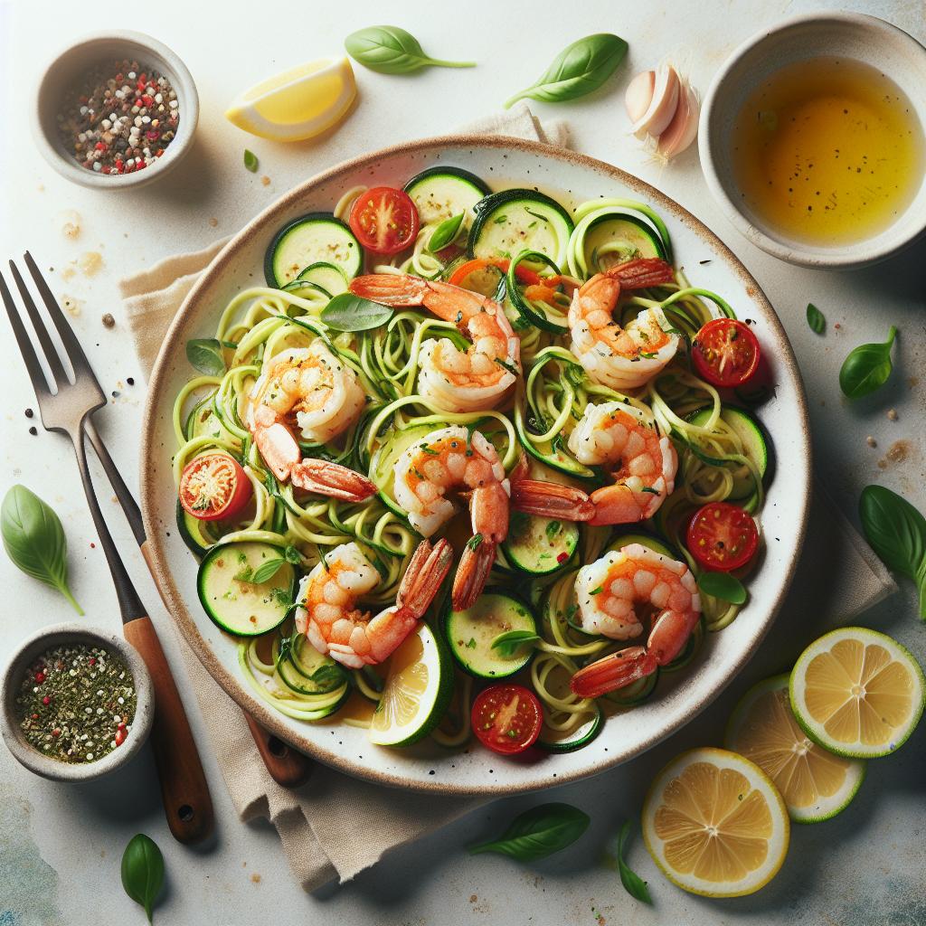 Zesty Lemony Shrimp Scampi Meets Fresh Zucchini Noodles