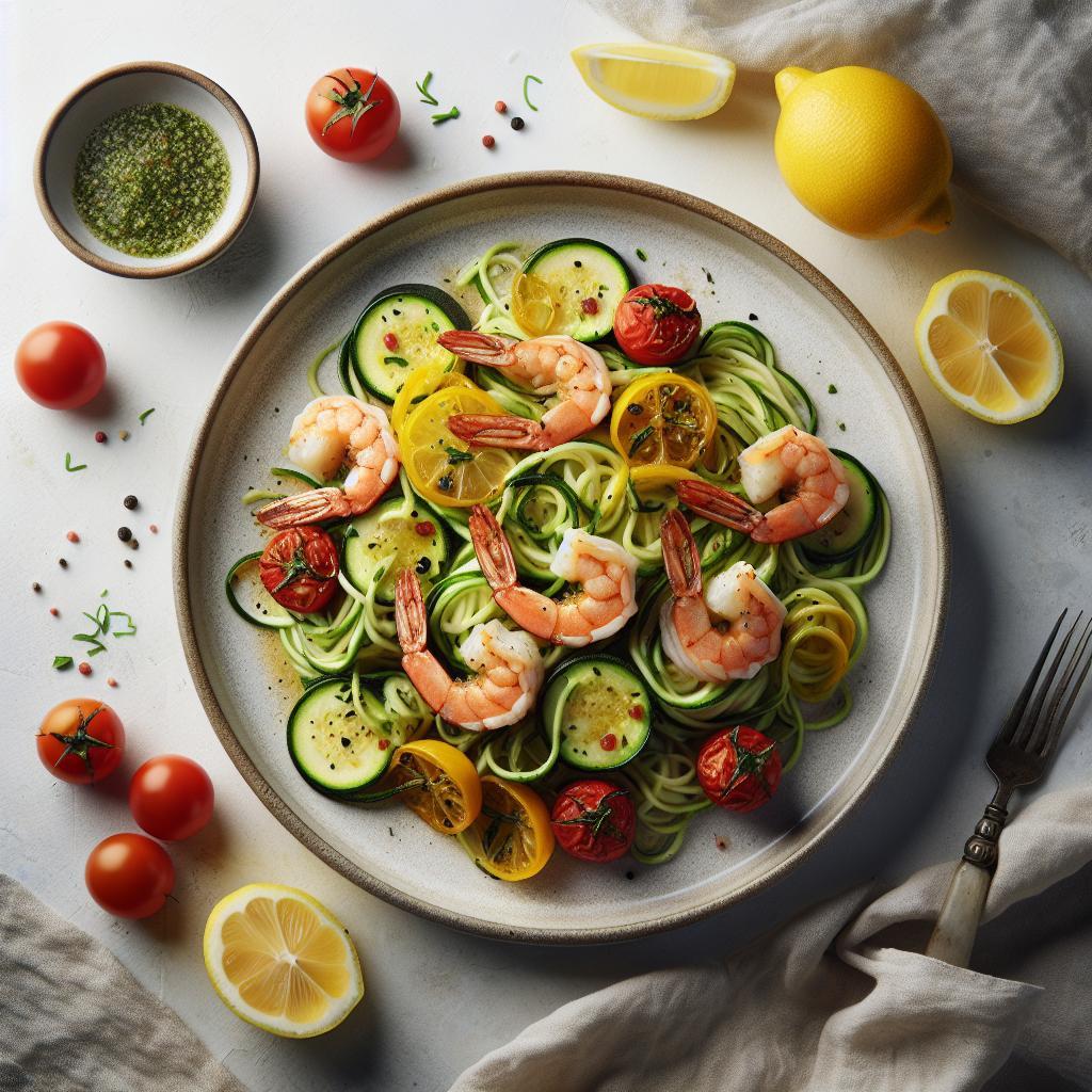 Zesty Lemony Shrimp Scampi Meets Fresh Zucchini Noodles