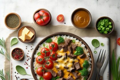 Speedy Skillet: Cheesy Beef and Rice Delight in Minutes