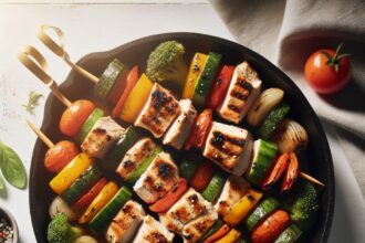 Savor Simple Skillet Turkey & Veggie Skewers in Minutes