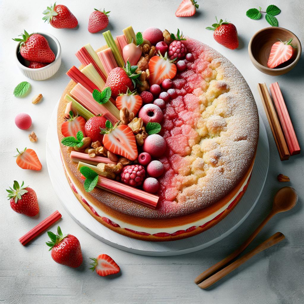 Delight in Every Slice: The Elegant Strawberry Rhubarb Cake