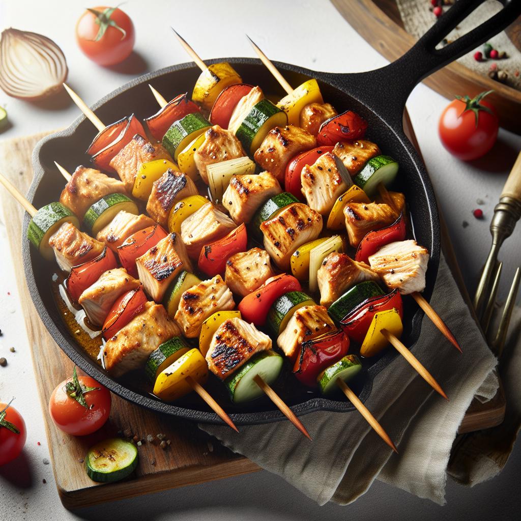 Savor Simple Skillet Turkey & Veggie Skewers in Minutes