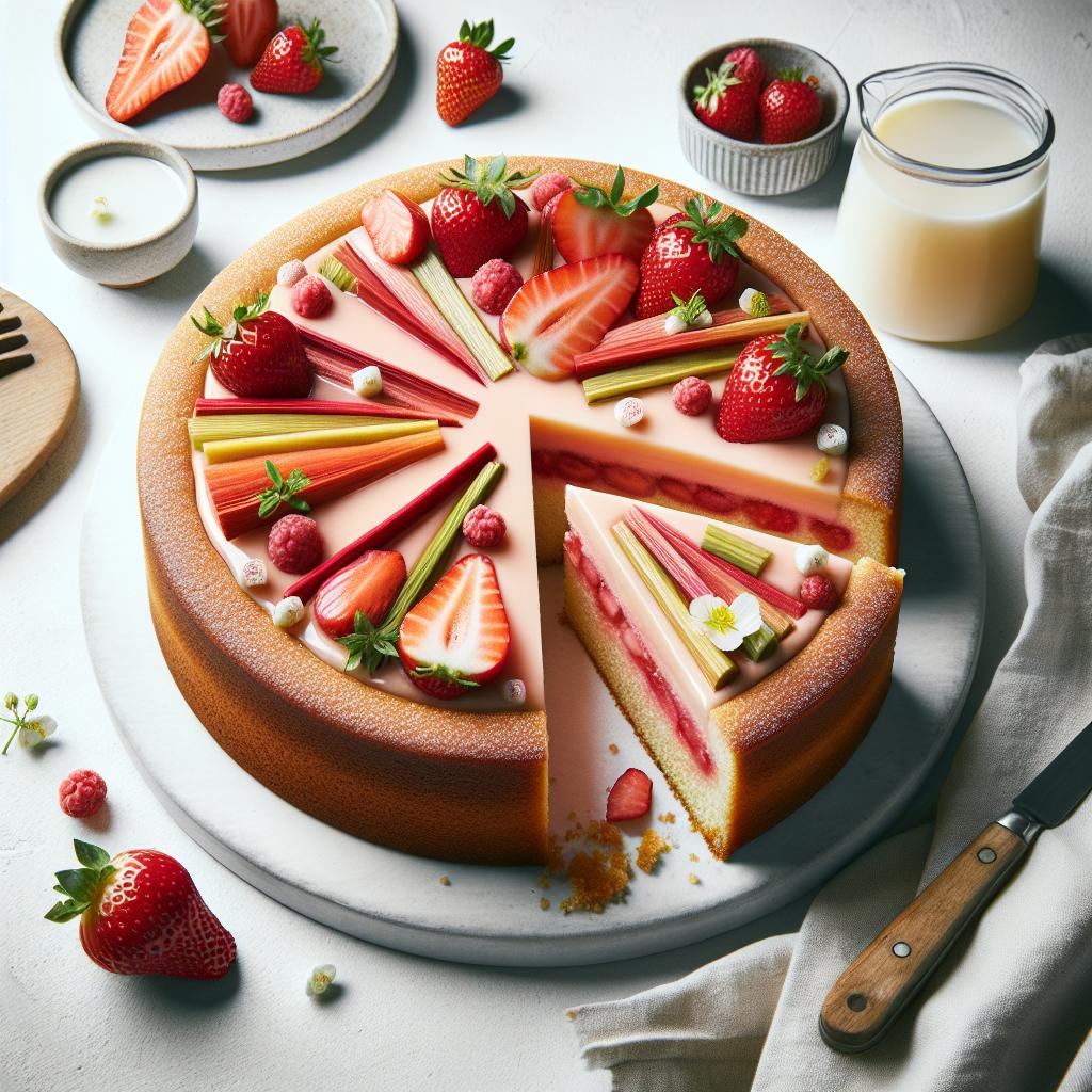 Delight in Every Slice: The Elegant Strawberry Rhubarb Cake