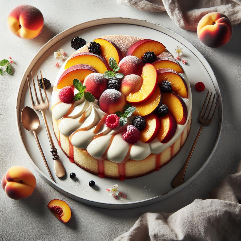 Elevate Dessert Time with Elegant Peach Cobbler Cake Delight