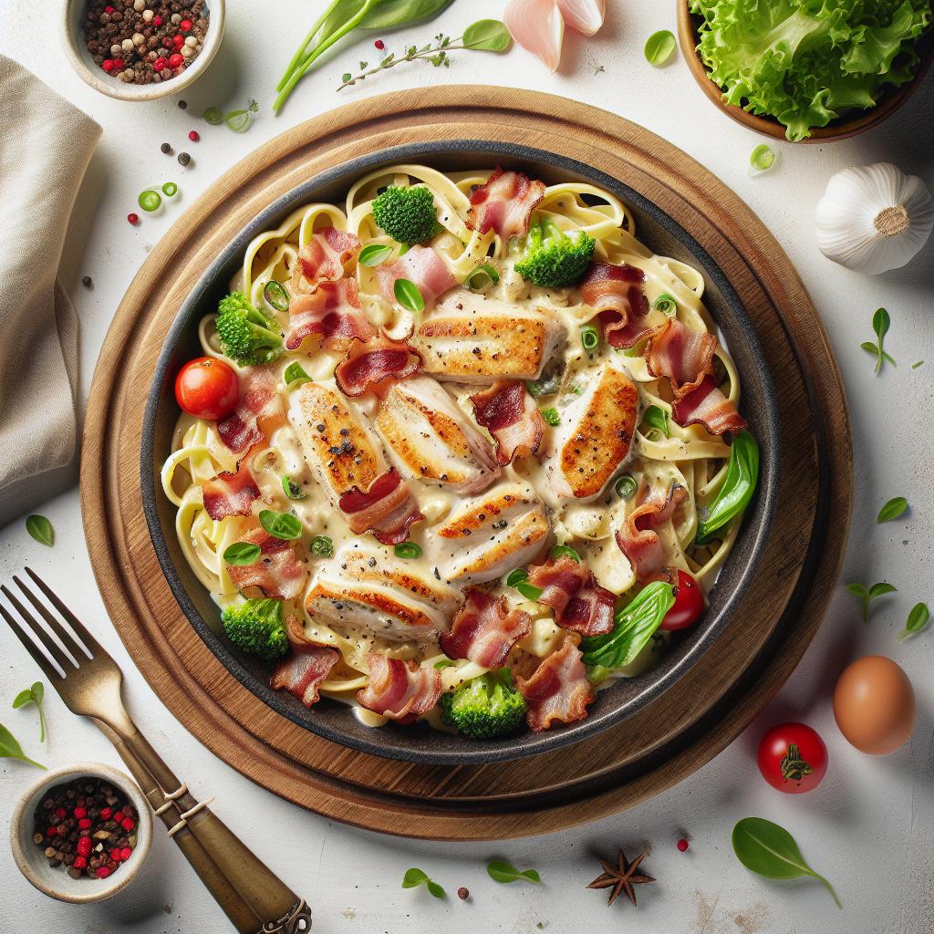 Creamy Skillet Chicken Carbonara: Bacon-Free Delight