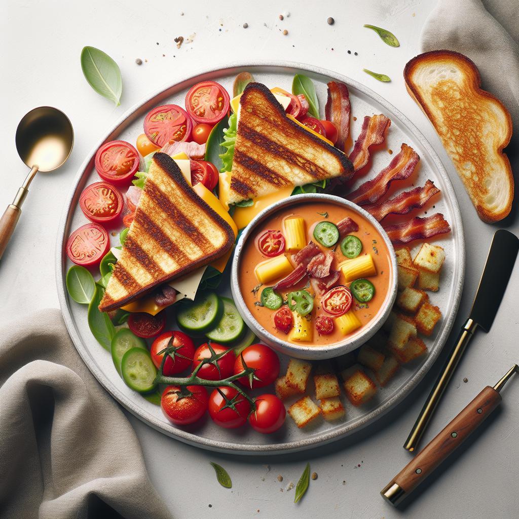 Ultimate Comfort: Loaded Grilled Cheese Meets Tomato Soup