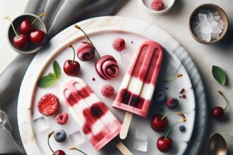 Midnight Cherry Yogurt Swirl Popsicles: Sweet Summer Bliss
