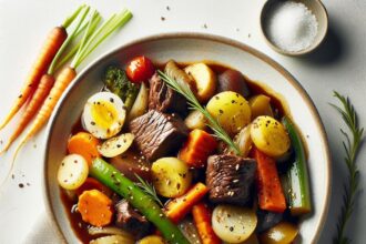 Hearty Savory Beef Stew with Rustic Root Vegetables Delight