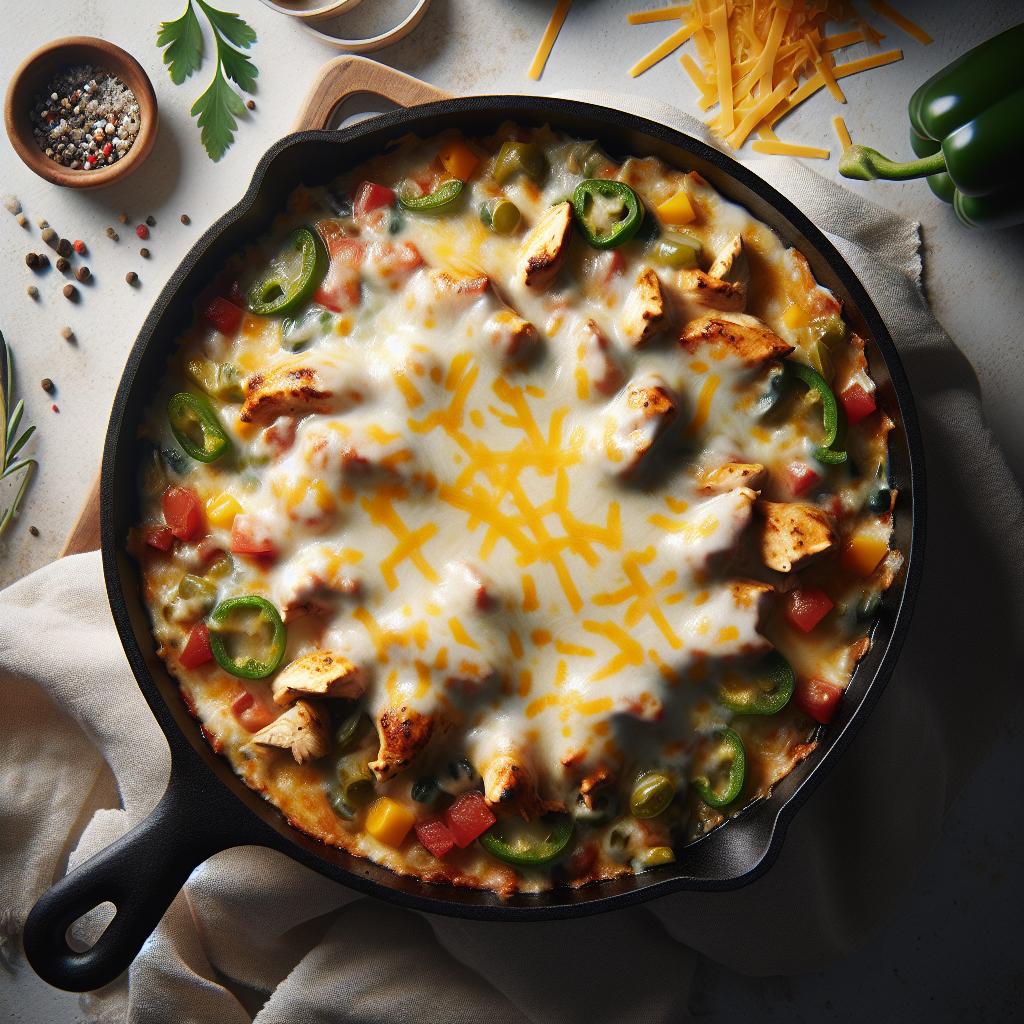 Melty Magic: Easy Cheesy Chicken Enchilada Skillet Delight