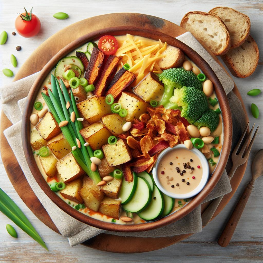 Irresistible Loaded Baked Potato Soup with Vegan Toppings