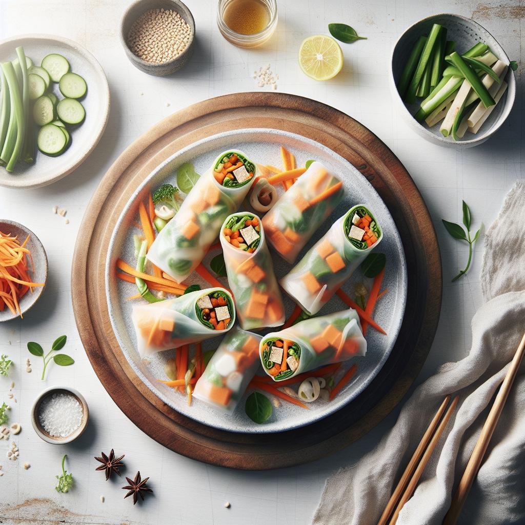 Crisp & Tangy: Pickled Carrot and Tofu Spring Rolls Recipe