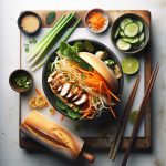 Crisp Pickled Carrot & Daikon Banh Mi with Savory Chicken