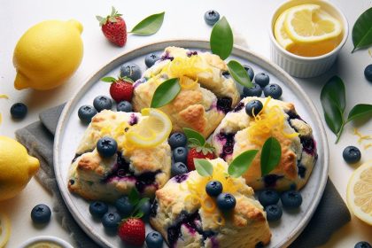 Zesty Lemon Blueberry Scones: Quick & Easy Recipe Delight
