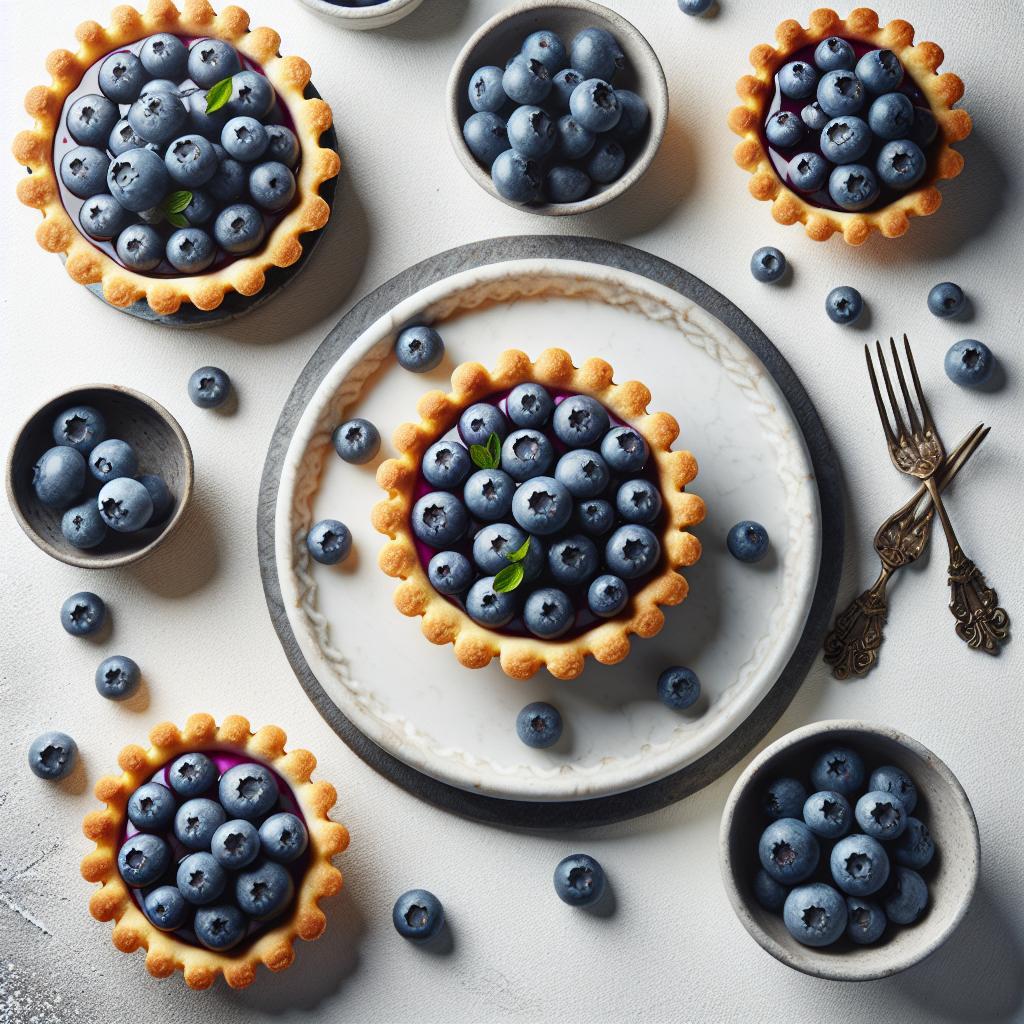 Delight in Elegant Blueberry Tartlets: A Sweet Masterpiece