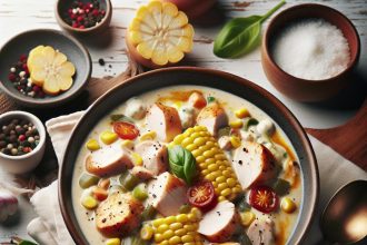 Hearty Savory Creamy Chicken & Corn Chowder Recipe Delight