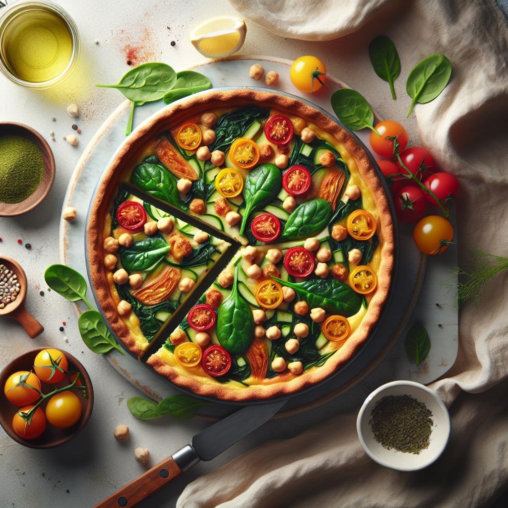 Savory Mediterranean Chickpea & Spinach Quiche Delight