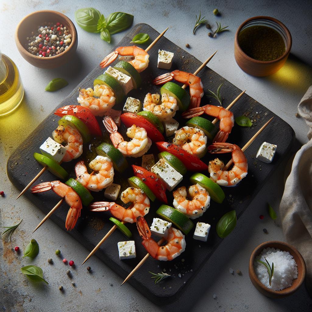 Savor the Flavors: Mediterranean Shrimp & Feta Skewers