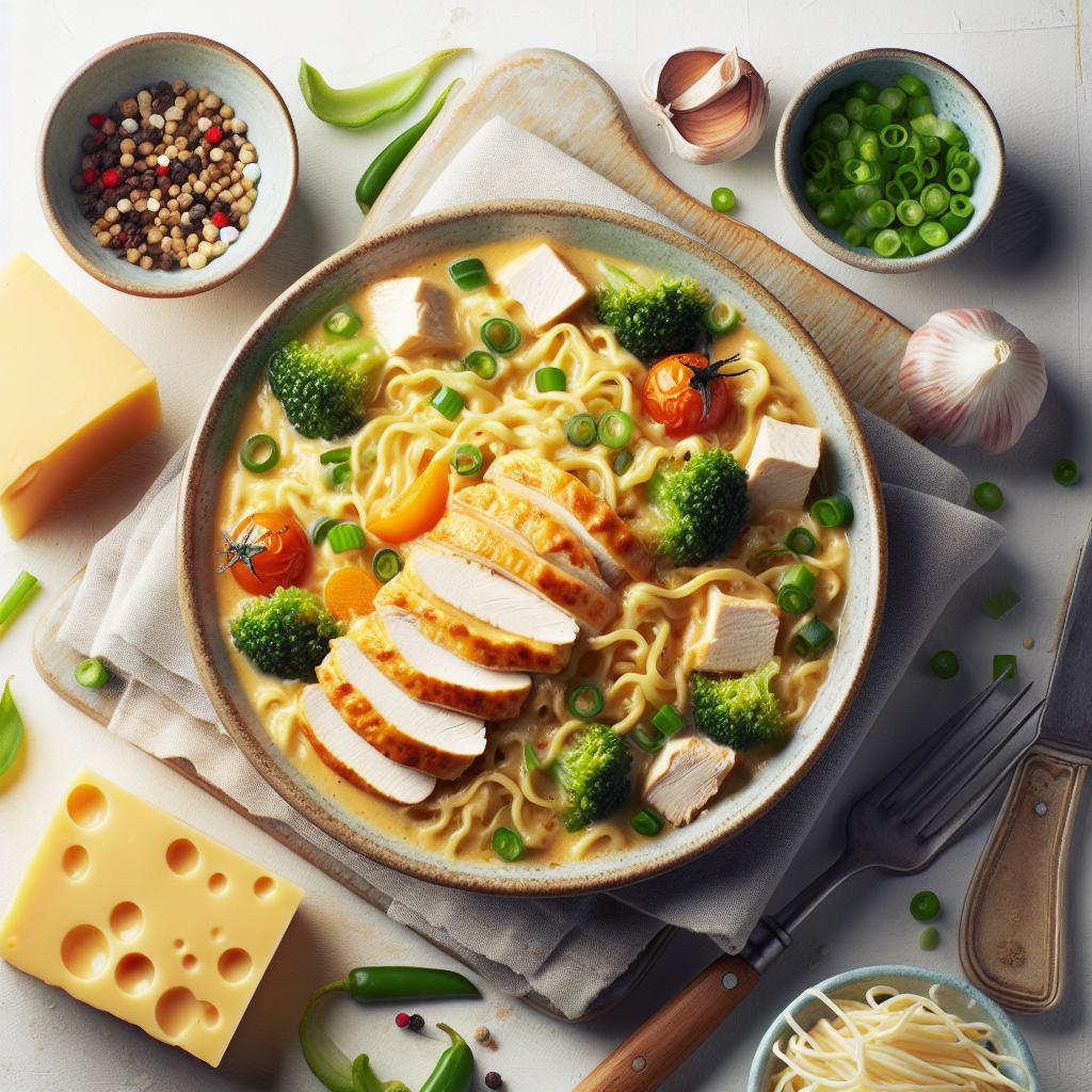 Creamy One-Pot Cheesy Chicken Noodle Soup Recipe Delight