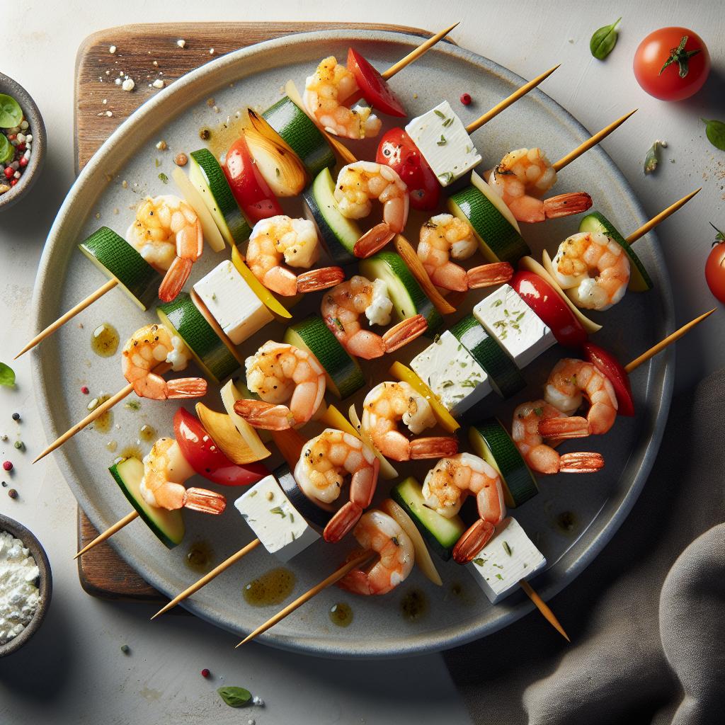 Savor the Flavors: Mediterranean Shrimp & Feta Skewers