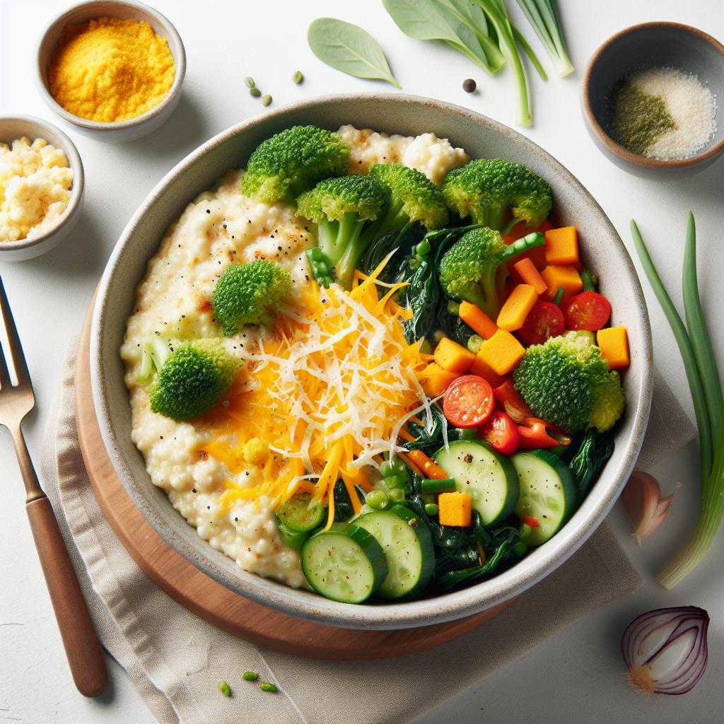 Wholesome Southern Grits Bowl: Cheesy Veggie Delight Made Easy