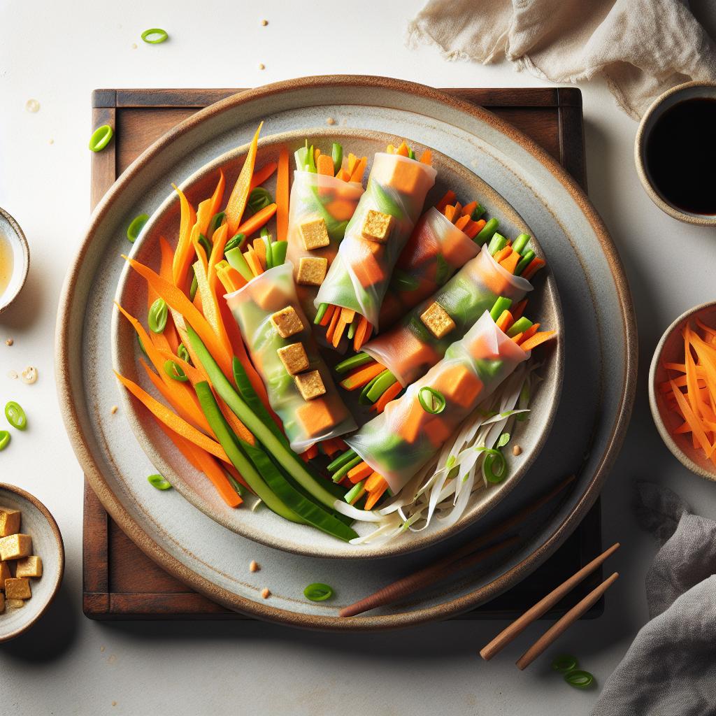 Crisp & Tangy: Pickled Carrot and Tofu Spring Rolls Recipe