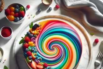 The Surreal Rainbow Swirl Cheesecake: A Colorful Delight