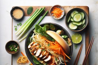 Crisp Pickled Carrot & Daikon Banh Mi with Savory Chicken