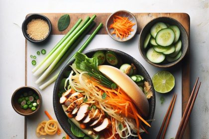 Crisp Pickled Carrot & Daikon Banh Mi with Savory Chicken