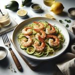 Zesty Lemony Shrimp Scampi Meets Light Zucchini Noodles Delight