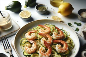 Zesty Lemony Shrimp Scampi Meets Light Zucchini Noodles Delight