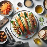 Crunchy Pickled Carrot & Daikon Banh Mi with Savory Chicken