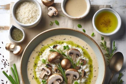 Warm Up with Creamy Mushroom and Rice Soup Delight
